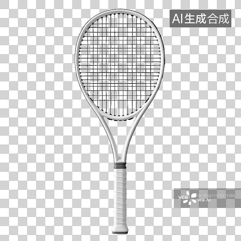 【AI数字艺术】白色网球拍正面展示图片素材
