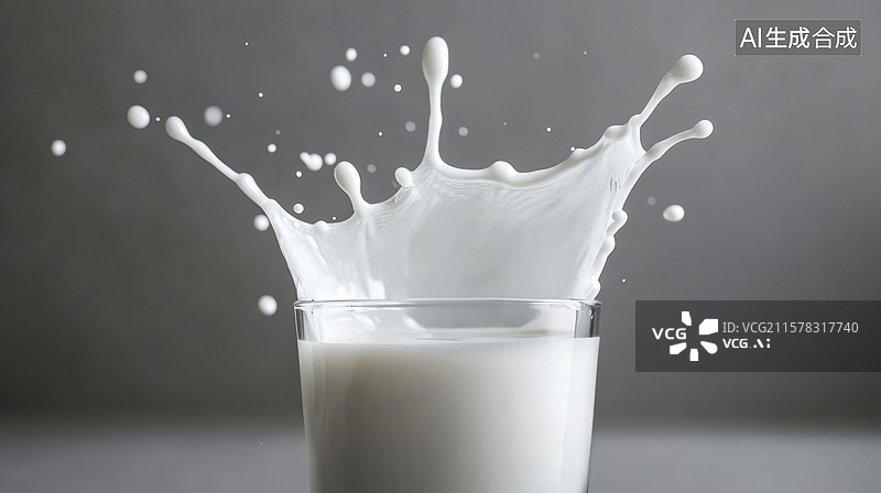 【AI数字艺术】牛奶溅起的瞬间图片素材