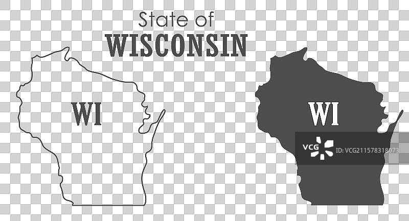 威斯康星州的轮廓和剪影图片素材