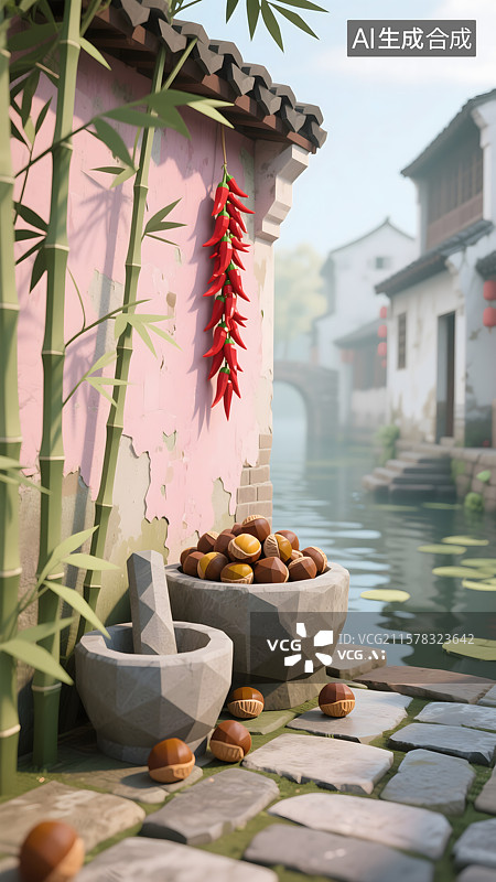 【AI数字艺术】田园诗意丰收季处暑图片素材