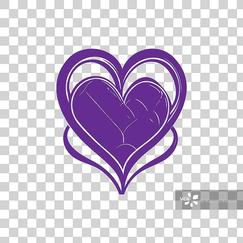 抽象紫色心形符号设计图片素材