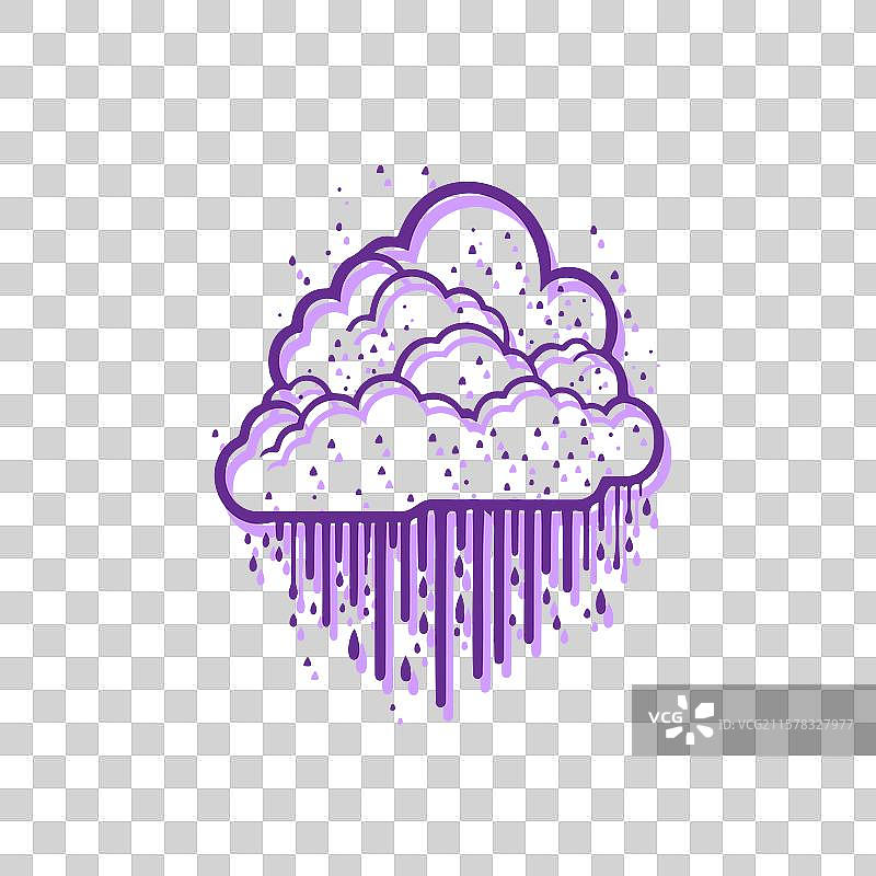 白色空间上的紫色云彩图片素材