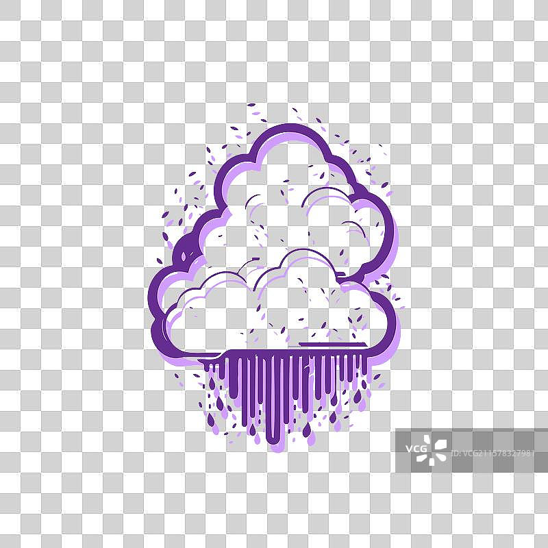 紫色雨云与抽象雨滴图片素材