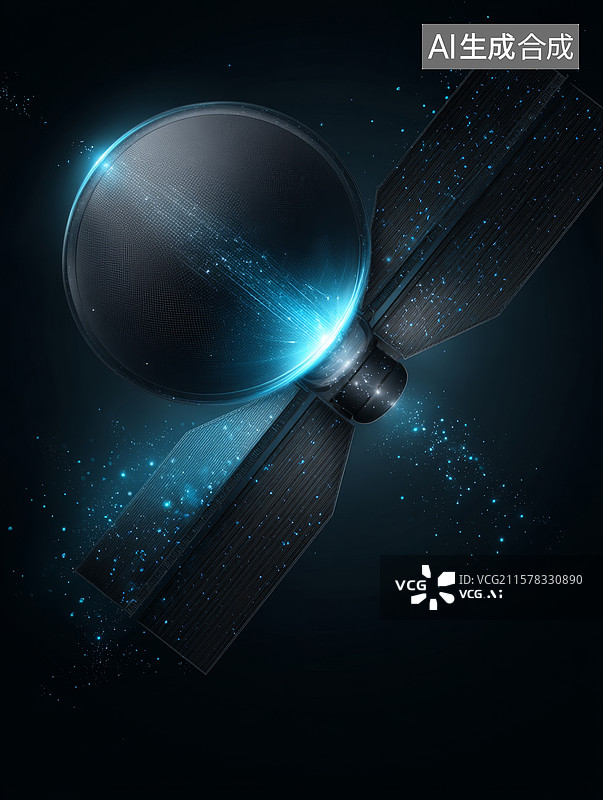 【AI数字艺术】科技感卫星探测器图片素材