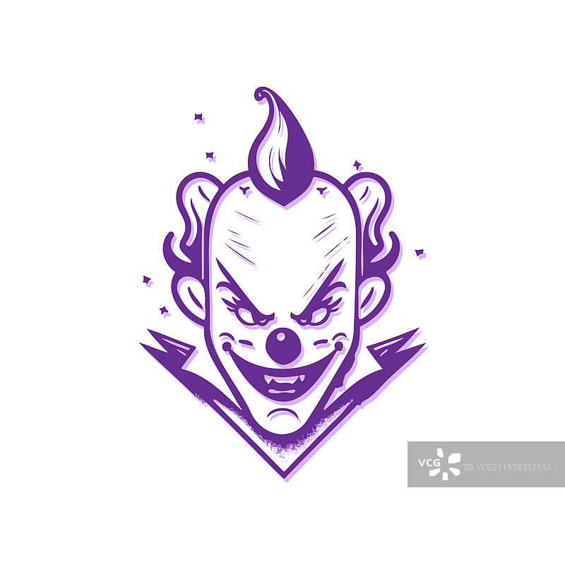 可怕的小丑，带着邪恶的眼神图片素材