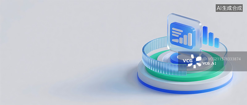 【AI数字艺术】3D科技互联网图表，电池，云计算，文件玻璃质感商务图标留白边框设计夹，图片素材