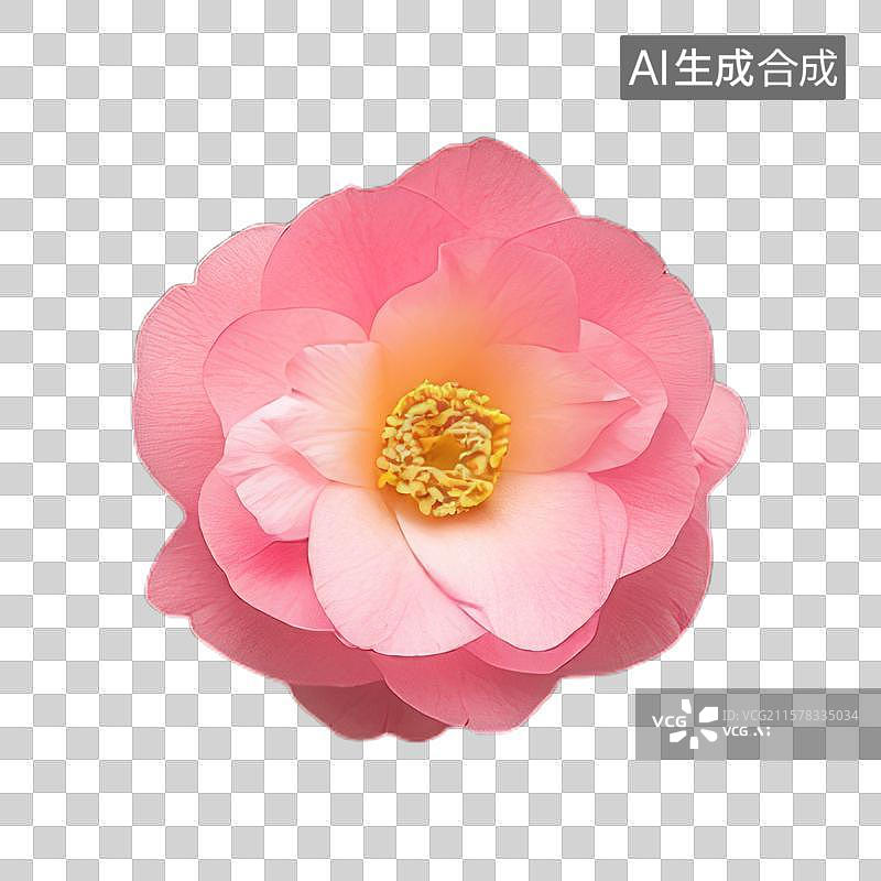 【AI数字艺术】一朵粉色山茶花图片素材