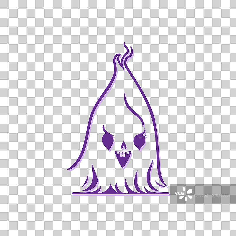 极简风格的 spooky 鬼魂卡通设计图片素材