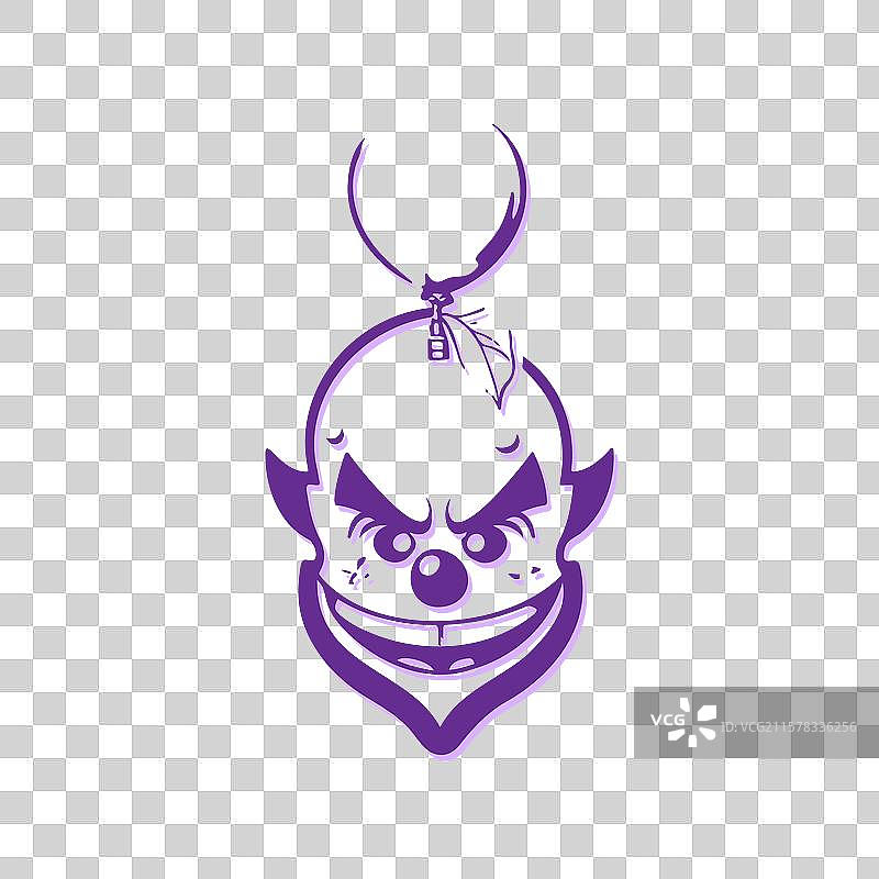 可怕的小丑面孔与气球图片素材