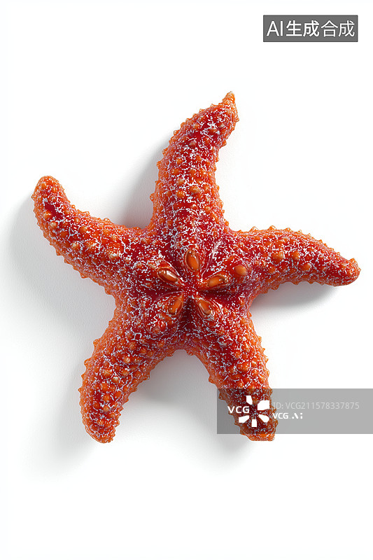 【AI数字艺术】橙红色海星特写图片素材