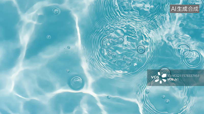 【AI数字艺术】清澈水面的光影波动图片素材