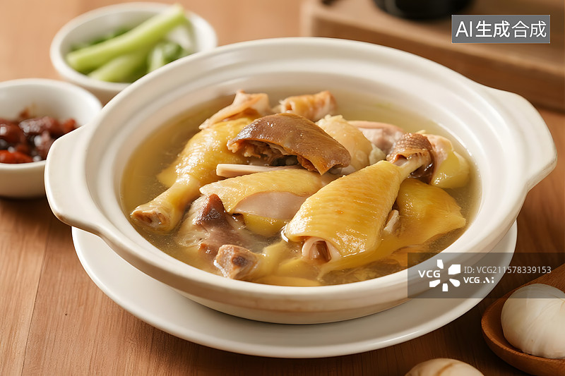 【AI数字艺术】暖心暖胃的慢炖鸡汤汽锅鸡图片素材