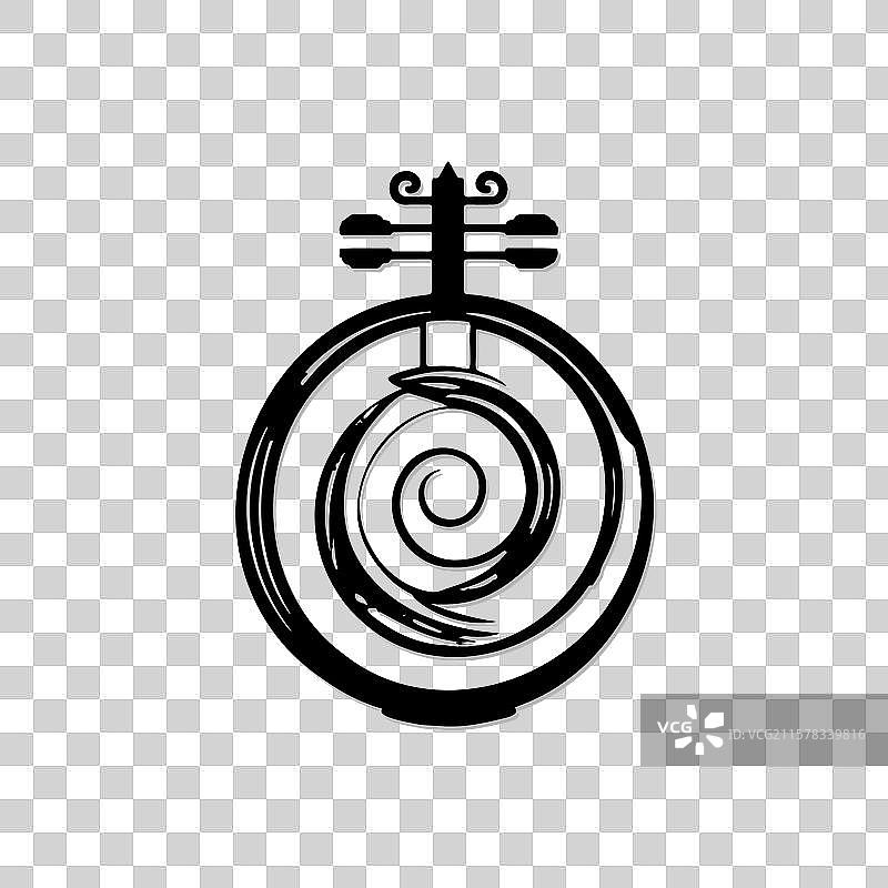 白色背景上的小提琴灵感漩涡logo设计图片素材