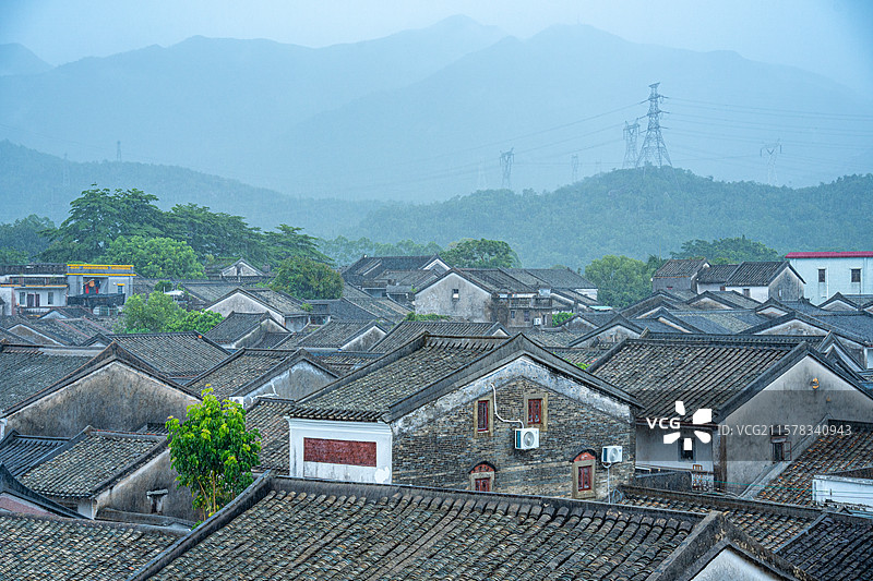 广东深圳龙岗大鹏所城雨天图片素材