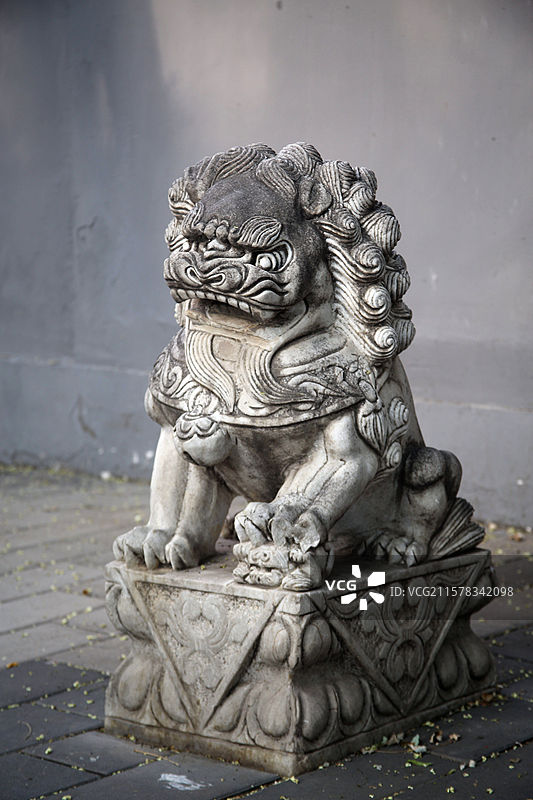 象征威猛权利的石狮子图片素材