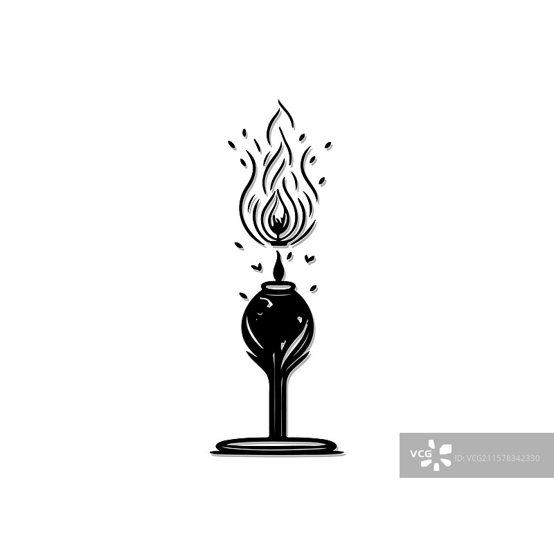 空灵的火焰艺术蜡烛光图片素材