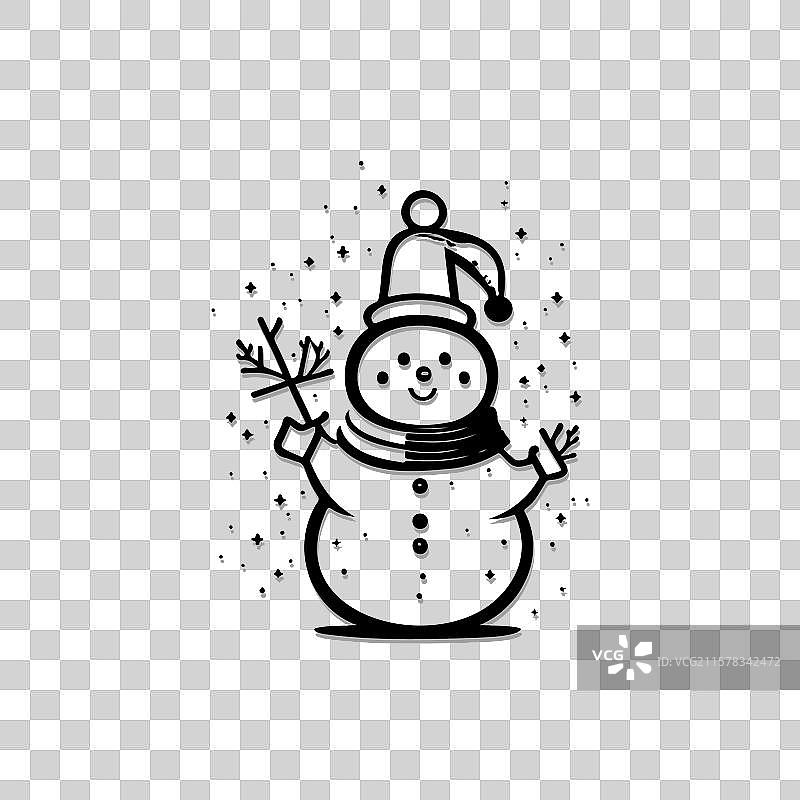 简约风格的节日雪人图片素材