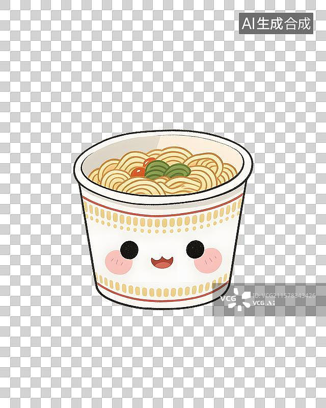 【AI数字艺术】桶装方便面插画免扣元素图片素材