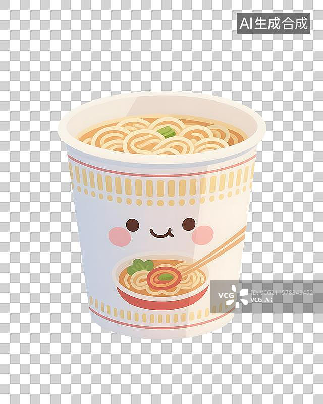 【AI数字艺术】桶装方便面插画免扣元素图片素材