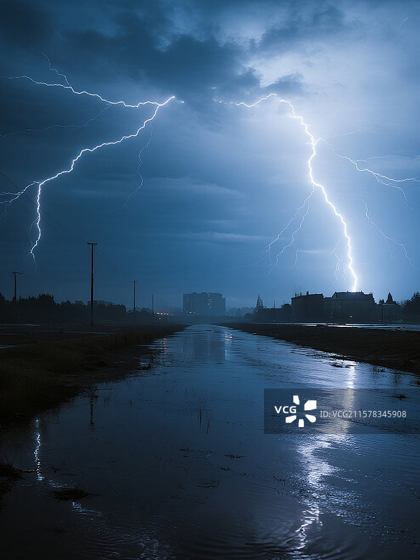 雷雨天气雷阵雨图片素材
