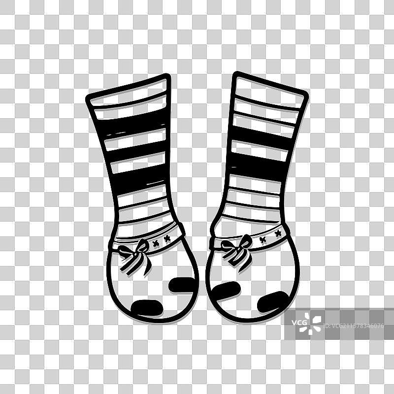 带蝴蝶结的条纹长袜风格图片素材