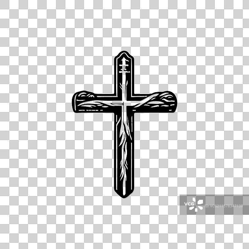 优雅的基督教十字架设计剪影图片素材