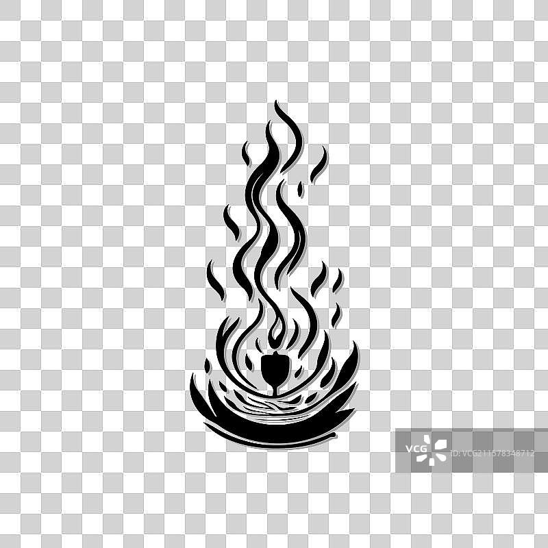 黑白抽象火焰图片素材