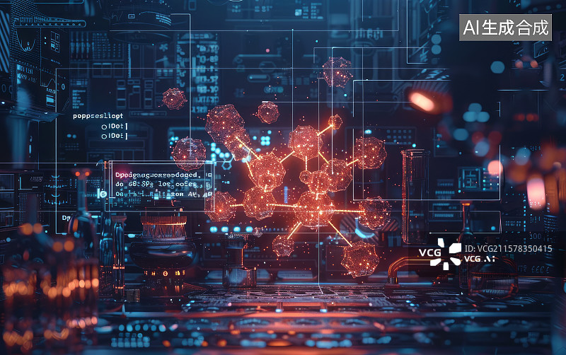 【AI数字艺术】生物科技与医疗主题商业背景图片素材