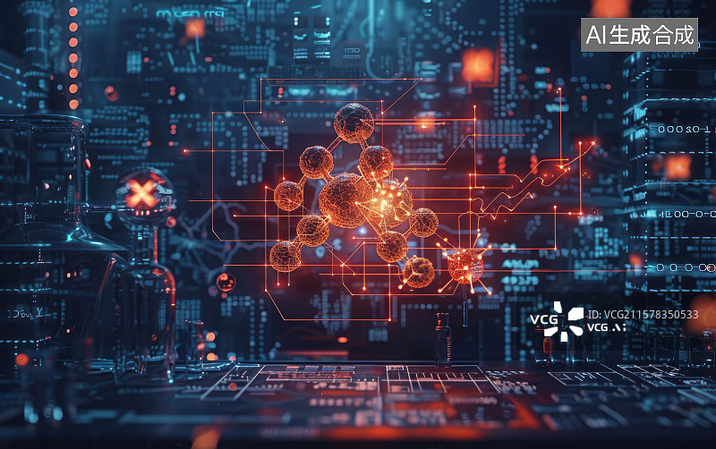 【AI数字艺术】生物科技与医疗主题商业背景图片素材