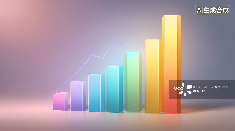 【AI数字艺术】3D经济增长柱状图及朝上箭头图片素材