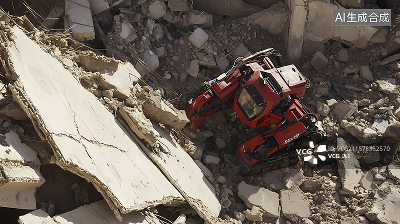 【AI数字艺术】AI灾难救援机器人​图片素材