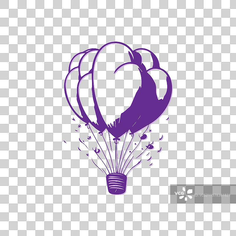 紫色气球心形爱心图形图片素材