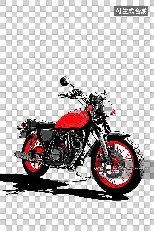 【AI数字艺术】红色摩托车图片素材