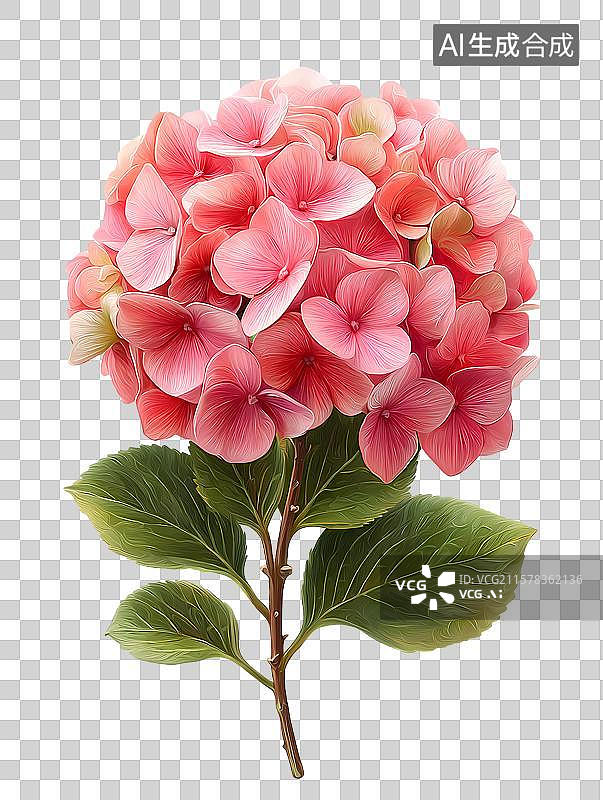 【AI数字艺术】粉色绣球花图片素材