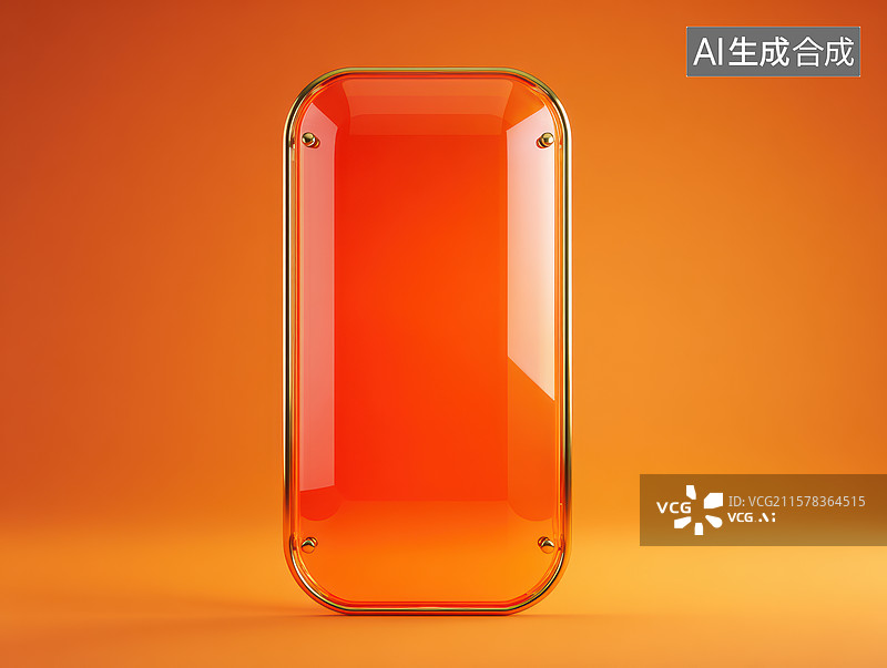 【AI数字艺术】橙韵通透：极简科技风手机静物图片素材