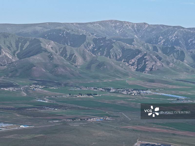 航拍青海省海北州海晏县西海郡故城遗址图片素材