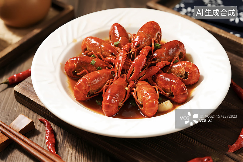 【AI数字艺术】夏天美味夜宵小吃蒜蓉小龙虾啤酒节图片素材