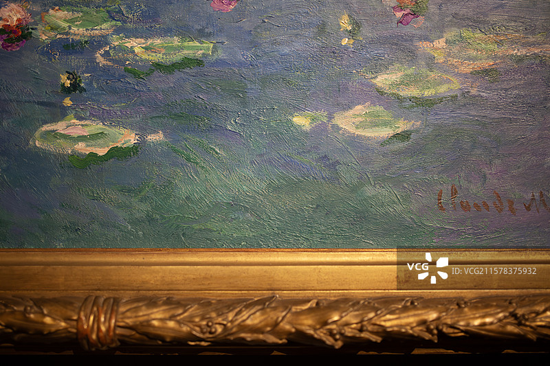 芝加哥艺术博物馆藏法国克劳德莫奈1906年布画油画睡莲图片素材
