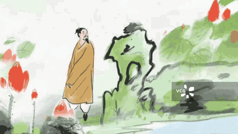 江南园林 荷花 太湖石 夏天 大暑 小暑 节气 人物 插画图片素材