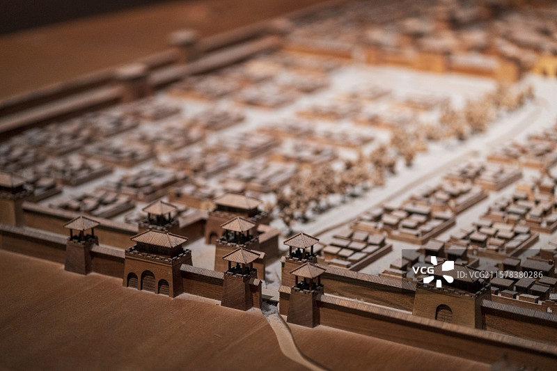 大同古城木雕模型图片素材