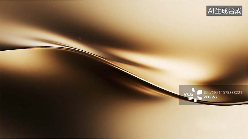【AI数字艺术】金色抽象流体金属质感背景图片素材