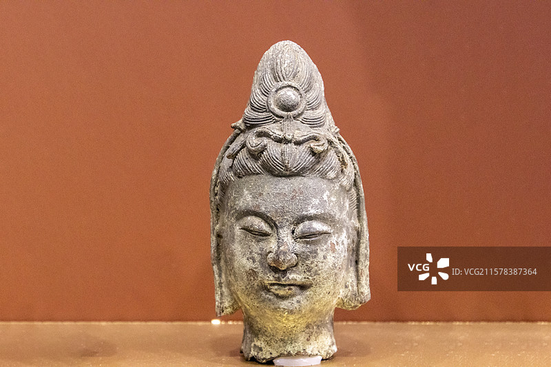 贵州省博物馆多彩贵州历史文化展：观音铜头像（明，铜，捐赠，贵州省博物馆藏）图片素材