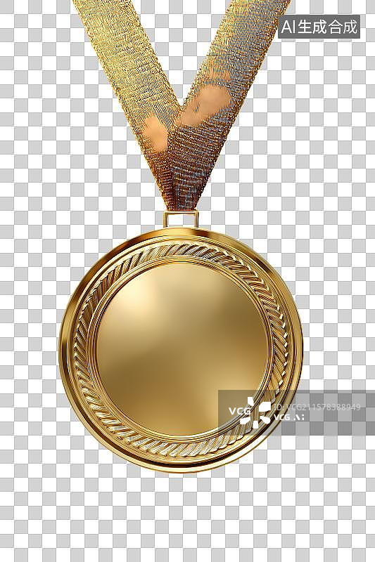 【AI数字艺术】金色奖牌图片素材