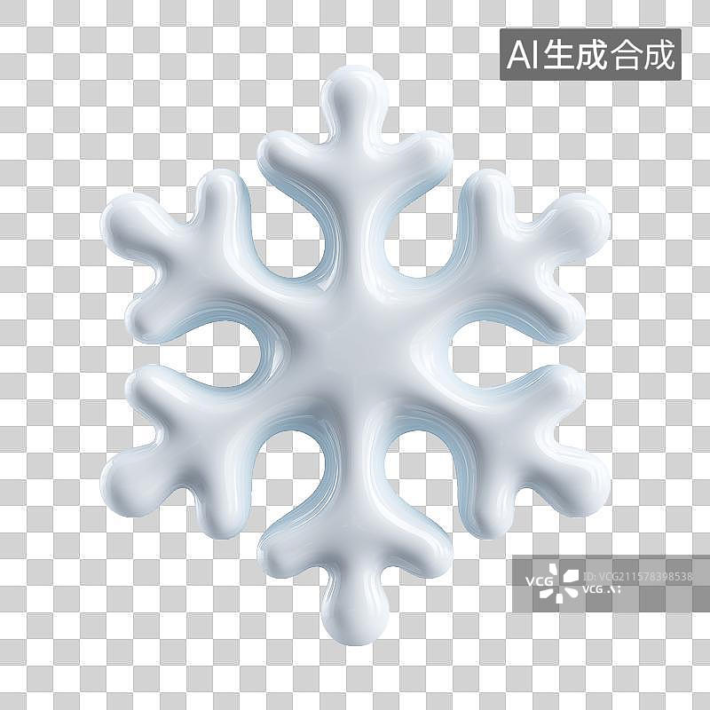 【AI数字艺术】三维设计的雪花图片素材