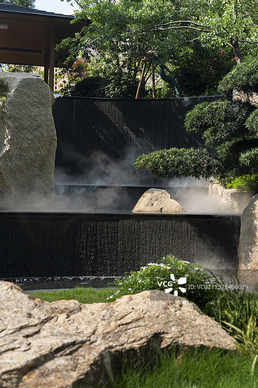 高档别墅住宅园林景观图片素材