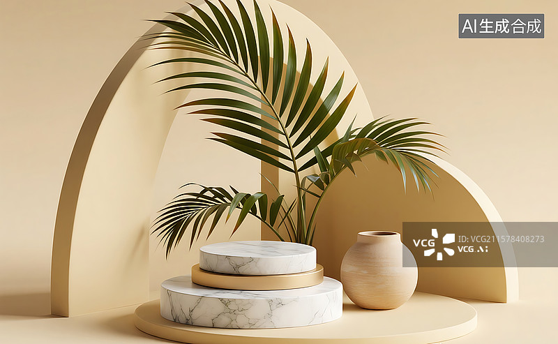 【AI数字艺术】大理石展台3D背景图片素材