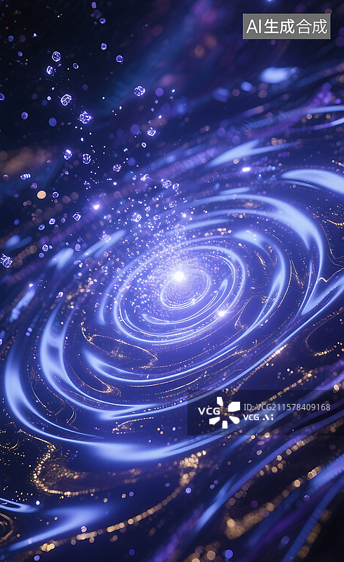 【AI数字艺术】液态铱金表面光波扩散时空涟漪光纹背景图片素材