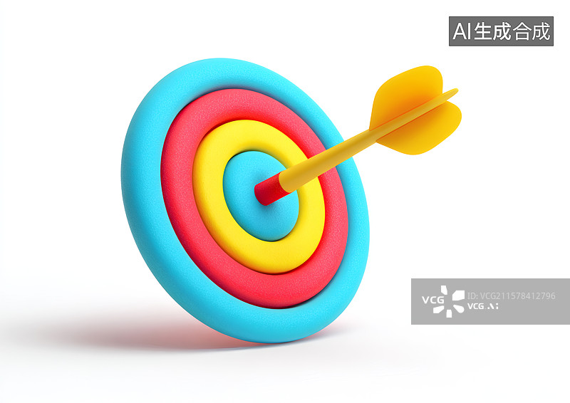 【AI数字艺术】箭靶上一支弓箭图片素材