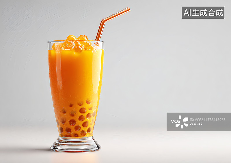 【AI数字艺术】一杯木瓜奶茶图片素材
