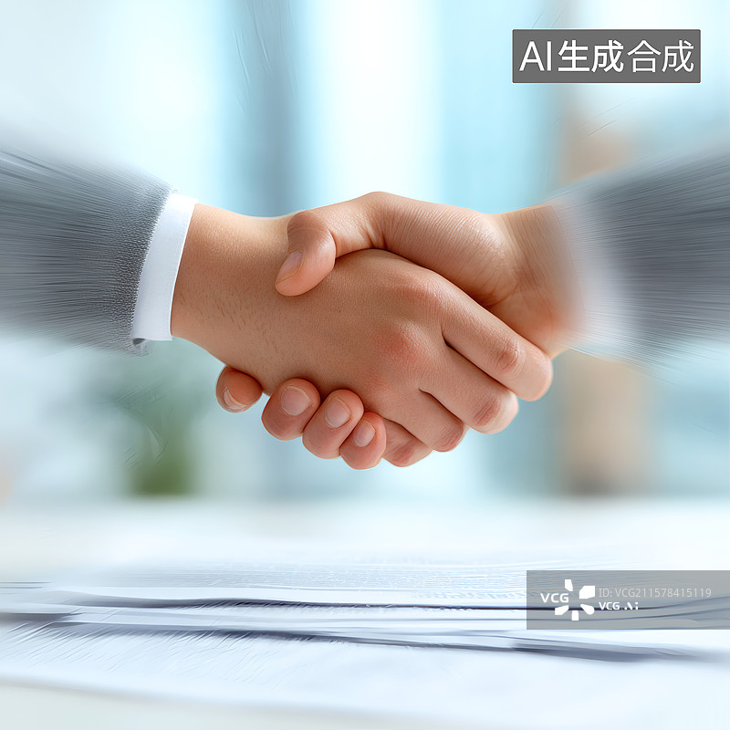 【AI数字艺术】两个人握手特写图片素材